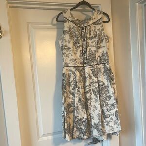 Dollz&dames Black & White Fit-and-Flare Midi Dress